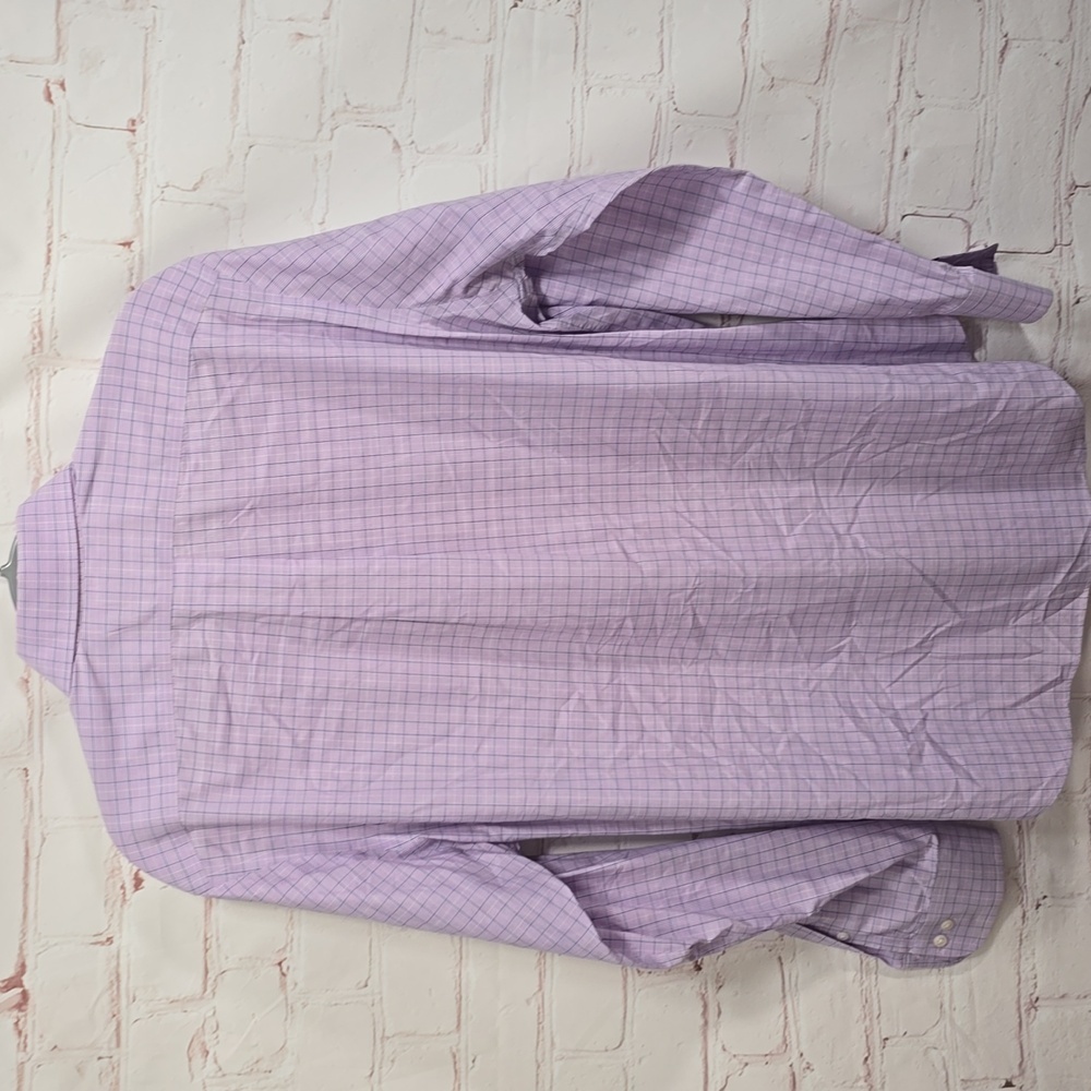 Lauren Ralph Lauren Long Sleeve Button Up Purple Gingham Check Shirt Men 16 34/5 - Picture 6 of 10